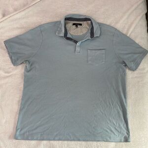 Tahari muted baby blue polo t-shirt